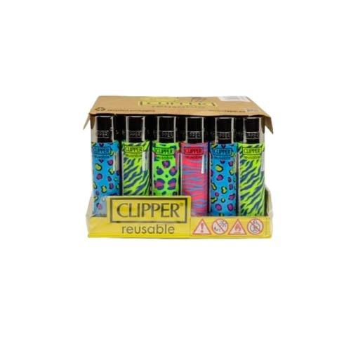 ISQUEIRO CLIPPER MAXXI POP ANIMAL PRINT LB C/ 24 REF CP11R 240