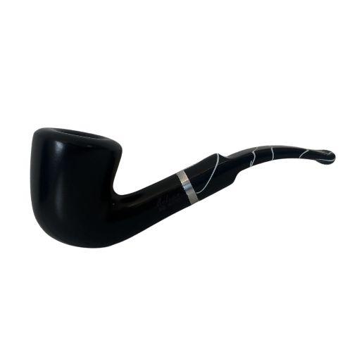 CACHIMBO MOLINA ITALIA - BLACK WITHE-LISO - DUBLIN - CURVO - REF.621