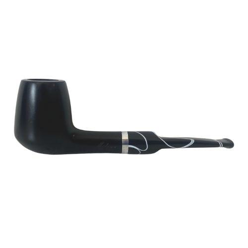 CACHIMBO MOLINA ITALIA - BLACK WITHE-LISO - BILLIARD - RETO - REF.127