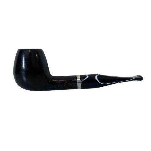 CACHIMBO MOLINA ITALIA - BLACK WITHE-LISO - STRAIGHT APPLE - RETO - REF.173