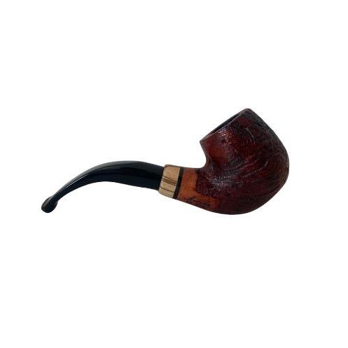 CACHIMBO MOLINA ITALIA - ZEBRANO-RÚSTICO - HALF BENT POT -CURVO - REF.122