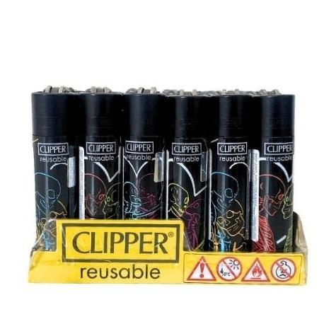 ISQUEIRO CLIPPER MAXI LOVING SKULLS 1 - CX C/24