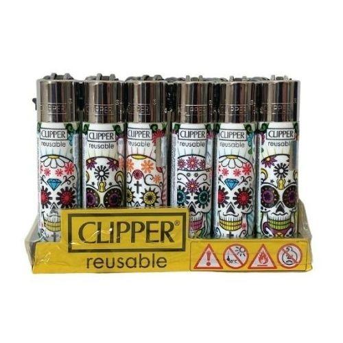 ISQUEIRO CLIPPER MAXI MEXICAN SKULLS 6 - CX C/24