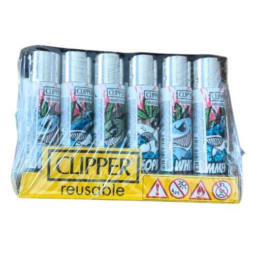 ISQUEIRO CLIPPER MAXI SHARK WEED+LB  CX/24