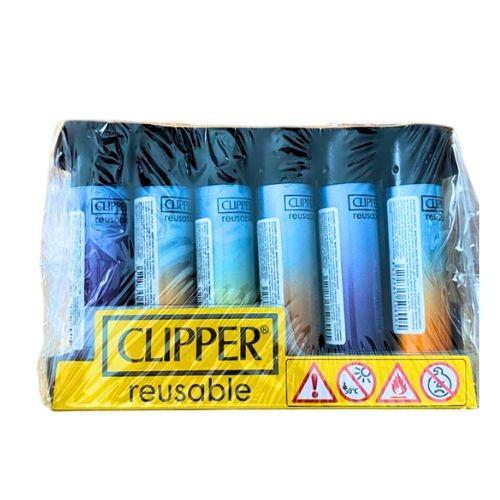 ISQUEIRO CLIPPER MAXI BLUE CRYSTAL GRADENT BW++LB CX/24