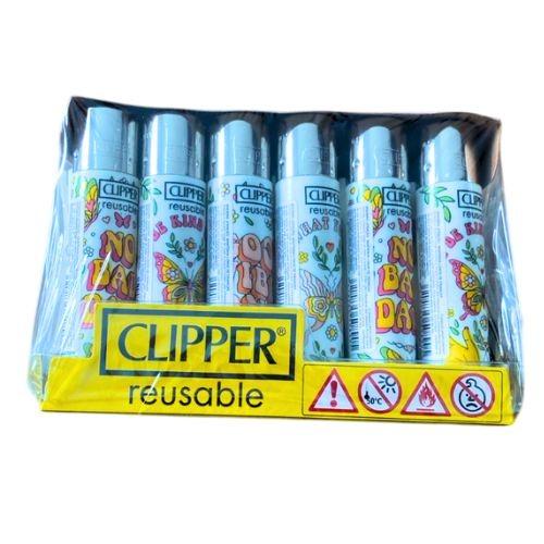 ISQUEIRO CLIPPER MAXI TRANSLUCENT BR+LB CX/24