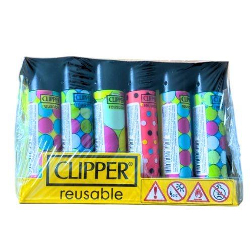 ISQUEIRO CLIPPER MAXI POLKA DOTS BW+LB CX/24