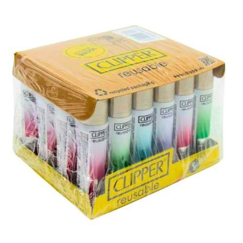 ISQUEIRO CLIPPER MICRO WHITE CRYSTALGRADIENT CX C/ 24 REF CP22RH 166