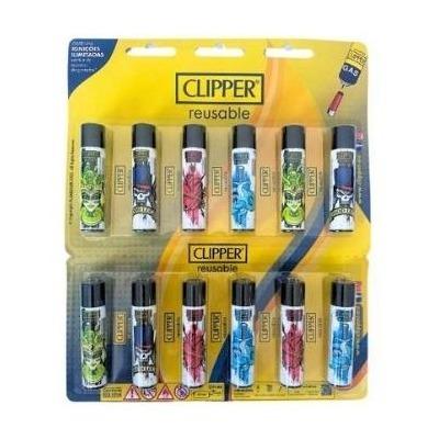 ISQUEIRO CLIPPER MAXI TATTOO STYLE - CARTELA C/12