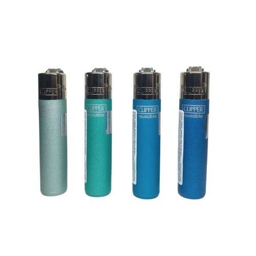 ISQUEIRO CLIPPER MICRO METALLIC AQUA LB CT C/ 24 REF CP22RH 249