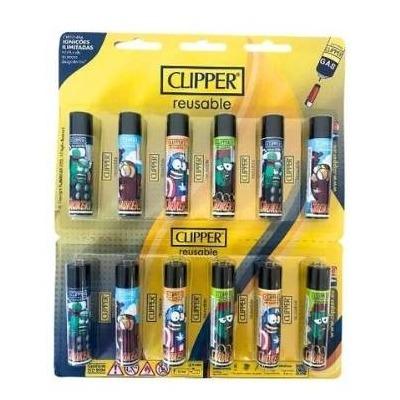 ISQUEIRO CLIPPER MAXI SMOKERS BW - CARTELA C/12