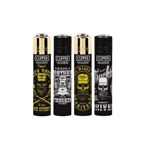 ISQUEIRO CLIPPER MAXXI DRIVING SKULLS CX C/ 24 REF CP11R 173