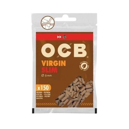 FILTRO PARA CIGARRO O.C.B VIRGEM UNBLEACHED 6MM PT/ 150