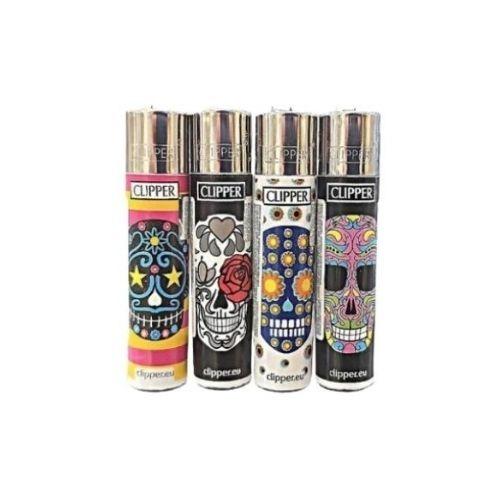 ISQUEIRO CLIPPER MAXXI HAPPY SKULLS C/ 12 REF. CP11R BL12