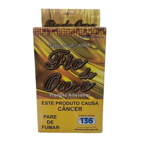 CIGARRO DE PALHA FIO DE OURO 10X20 *