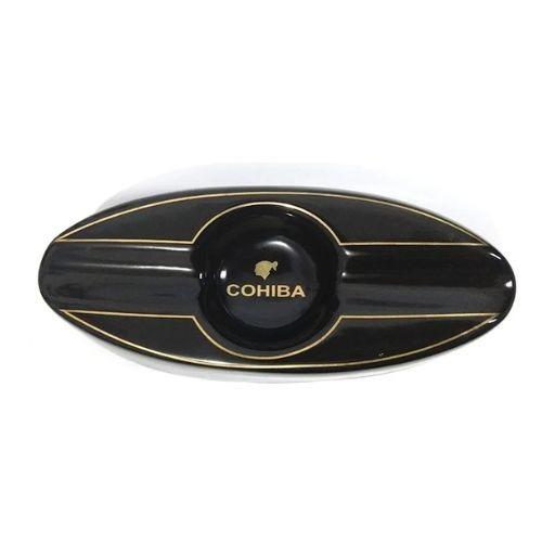 CINZEIRO PARA CHARUTO COHIBA PORCELANA PRETO P/2  PRETO