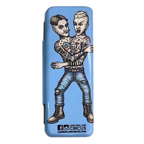 PORTA SEDA LION ROLLING CIRCUS METAL SILVERFUCK & JELLYBELLY BLUE M.S