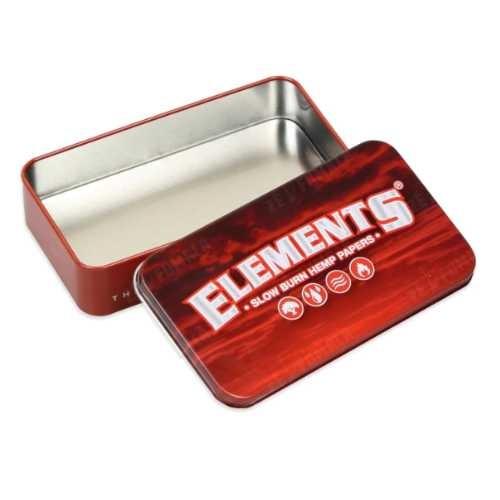 PORTA FUMO ELEMENTS METAL TIN RED QUADRADO