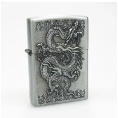 ISQUEIRO JIANTAI LIGTHER PRATA C/4 REF 6176 DRAGAO