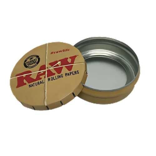 PORTA FUMO RAW DE METAL REDONDO CLIC CLAC POP UN TIN