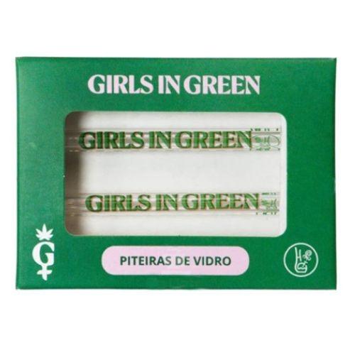 PITEIRA DE VIDRO HIPPIE BONG GIRLS IN GREEN 6 MM C/ 6X2