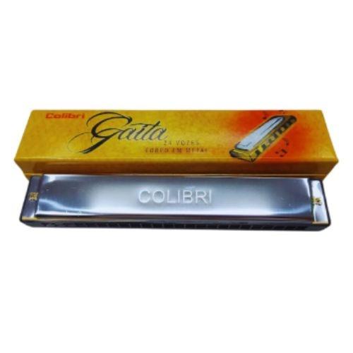 GAITA HARMONICA CROMADA COLIBRI 24 VOZES REF CH24/1