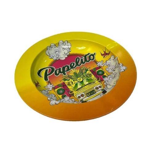 CINZEIRO PARA CIGARRO PAPELITO AMARELO METAL REDONDO REF 263