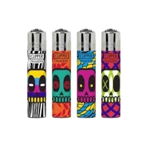 ISQUEIRO CLIPPER MICRO SKULLS LIFE CT C/ 12 REF CP22RH 168