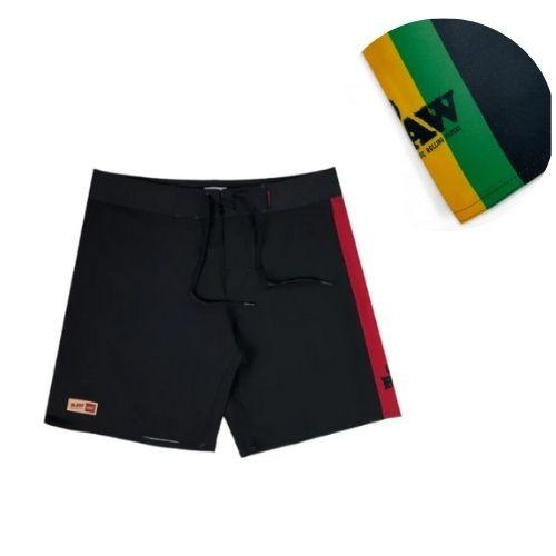 BERMUDA RAW BRAZIL WEEDZ RASTA  PRETO TAM GG