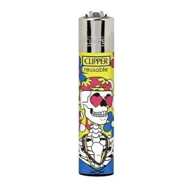 ISQUEIRO CLIPPER MAXXI HIPPIE THEME 1 C/ 12 REF. CP11R BL12