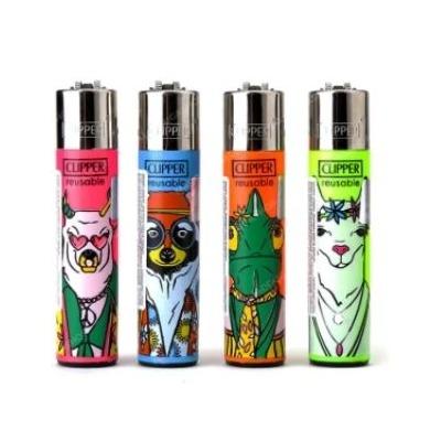 ISQUEIRO CLIPPER MAXXI HIPPIE THEME 3 C/ 12 REF. CP11R BL12