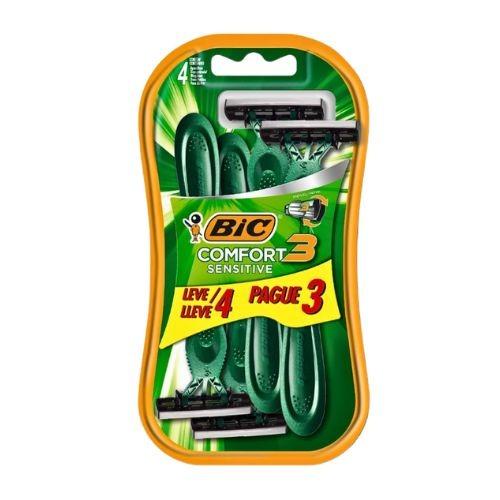 APARELHO BARBA BIC MASC COMF 3 ADV SENSIVEL C/4
