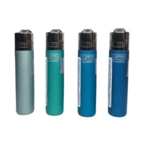 ISQUEIRO CLIPPER MAXXI METALLIC AQUA LB CT C/ 12 REF CP11R 225