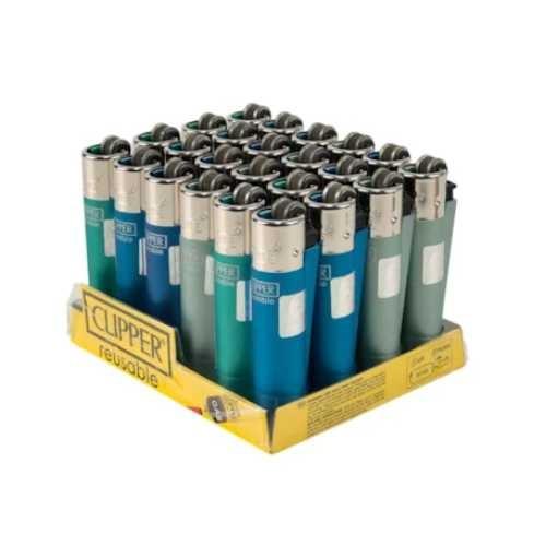 ISQUEIRO CLIPPER MICRO METALLIC AQUA LB CT C/ 12 REF CP22RH 227