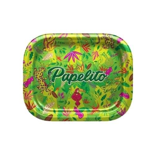 BANDEJA PAPELITO METAL FAUNA E FLORA VERDE PQ REF 451