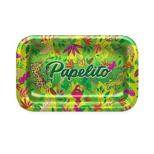 BANDEJA PAPELITO METAL FAUNA E FLORA VERDE MD REF 456