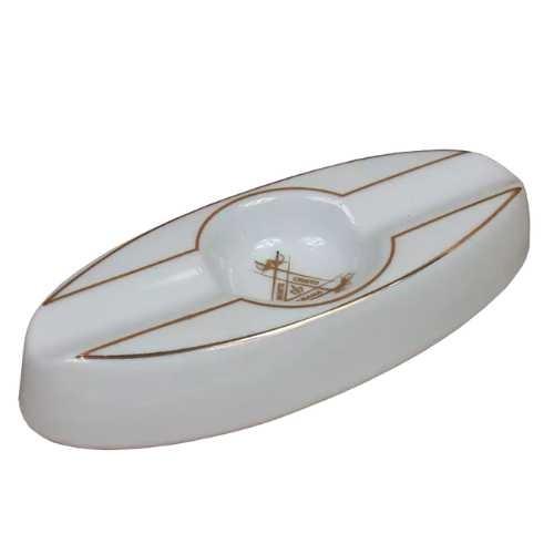 CINZEIRO PARA CHARUTO MONTE CRISTO PORCELANA BRANCO P/ 2