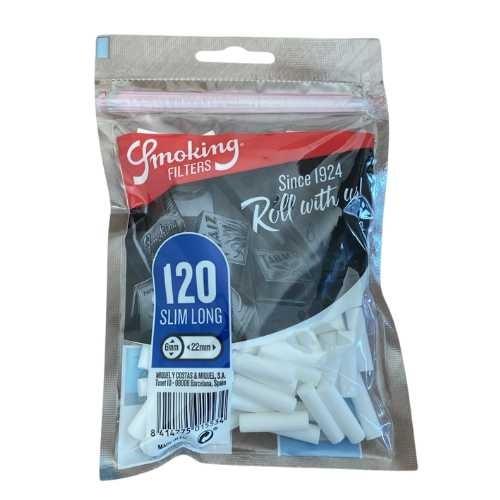 FILTRO PARA CIGARRO ACETATO SMOKING SLIM LONG C/120