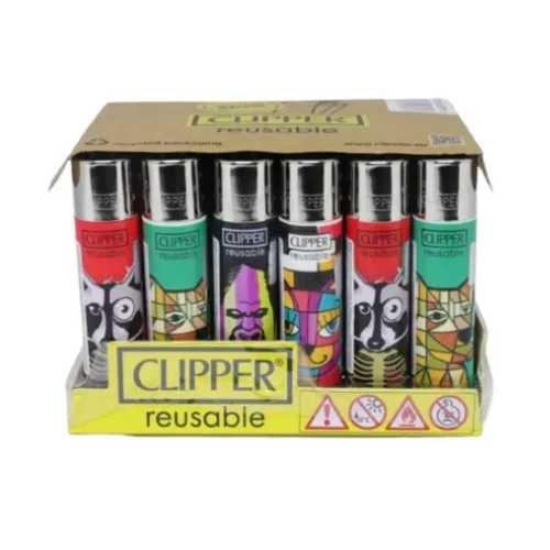 ISQUEIRO CLIPPER MAXXI ANIMAL PORTRAIT 3 CX C/24