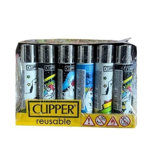 ISQUEIRO CLIPPER MAXXI COOL UNICORNS CX C/24