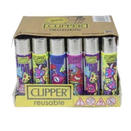 ISQUEIRO CLIPPER MAXXI PSYCHEDELIC ART 2 CX C/24