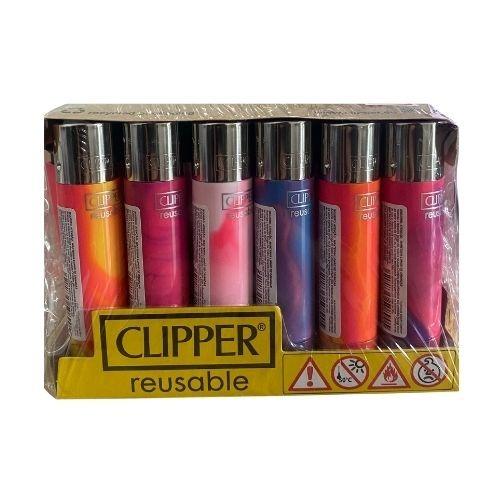 ISQUEIRO CLIPPER MAXXI PINK NEBULA CX C/24