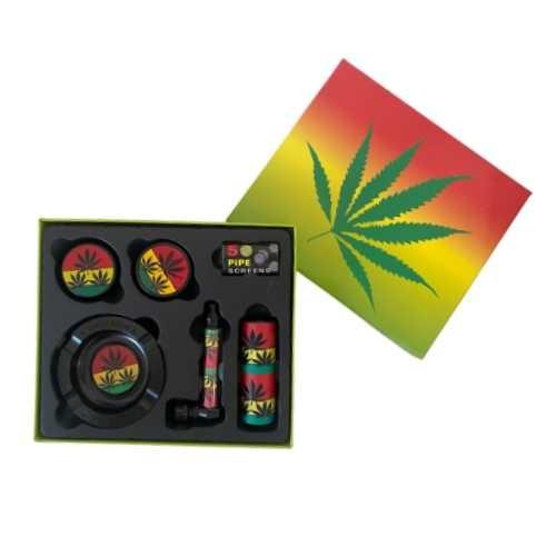 KIT PIPE, DICHAVADOR, CINZEIRO TELA POTINHO HERMÉTICO PRETO REF. SD094