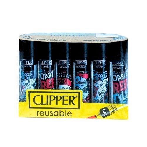 ISQUEIRO CLIPPER MICRO SKATE OR DIE 2  CX C/24