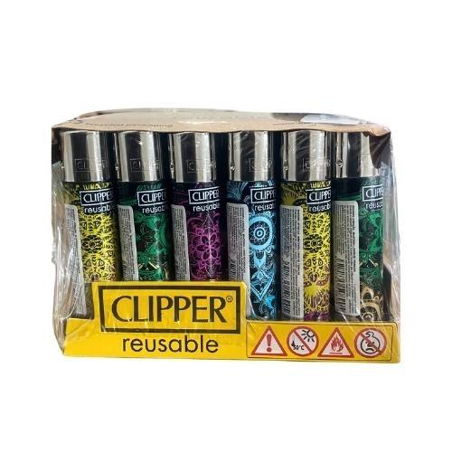 ISQUEIRO CLIPPER MAXXI PATTERN MANDALA  CX C/ 24