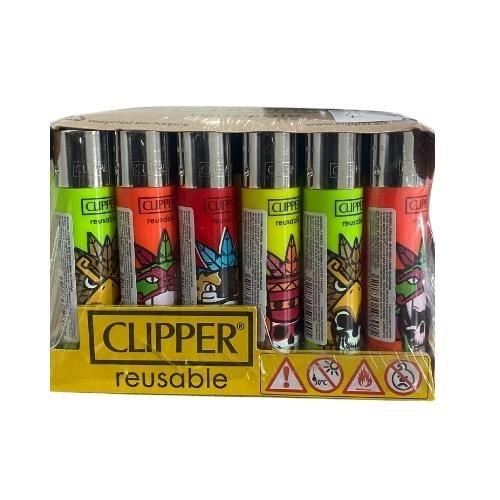 ISQUEIRO CLIPPER MAXXI PREHISPANIC   CX C/ 24