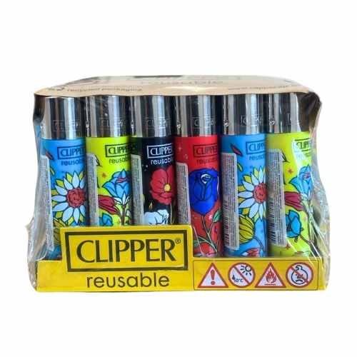 ISQUEIRO CLIPPER MAXXI FALL FLOWERS LB CX C/ 24