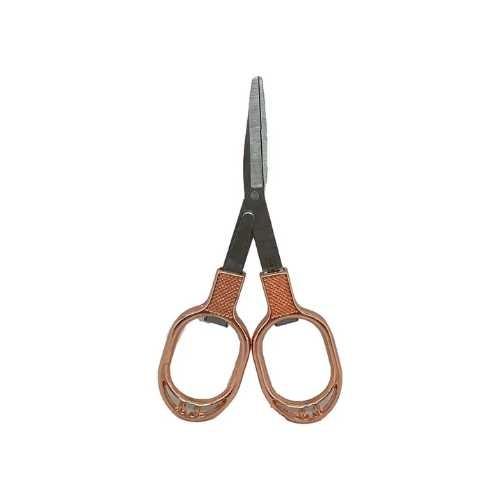 TESOURA METAL NA BOA PONTA DOBRAVEL ARREDONDADA BRONZE L8017L