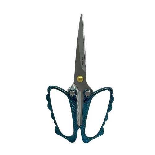 TESOURA METAL NA BOA PONTA ARREDONDADA BUTTERFLY AZUL METALICO L8039