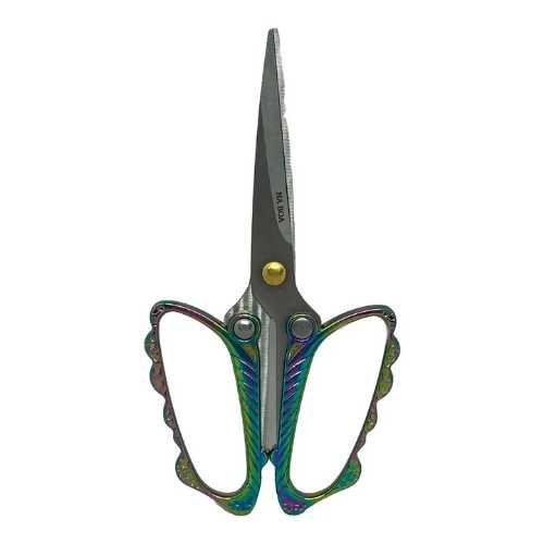 TESOURA METAL NA BOA PONTA  ARREDONDADA BUTTERFLY RAINBOW L8039